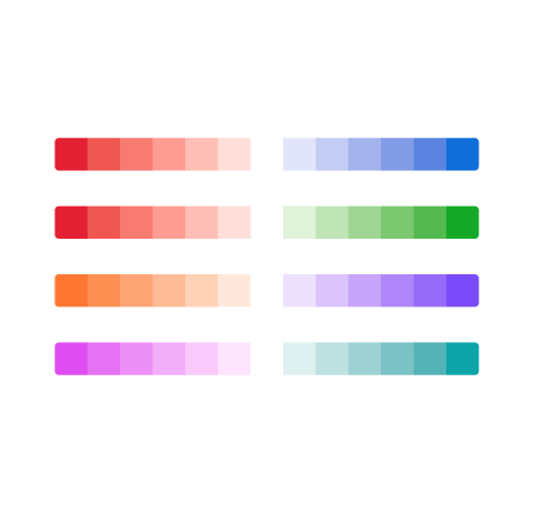 Divergent color palettes, values intensifying away from a neutral center point.
